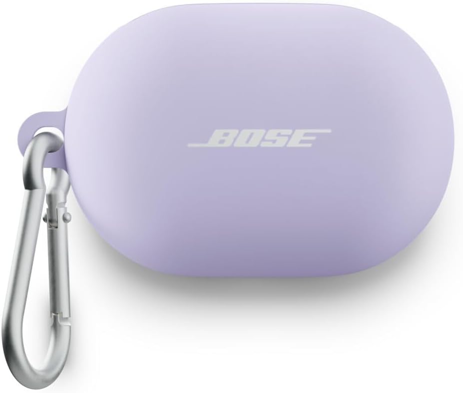 Bose QuietComfort Earbuds Silicone Case Cover, Protective Silicone Exterior, with Aluminum Carabiner for Convenient Carrying, Chilled Lilac